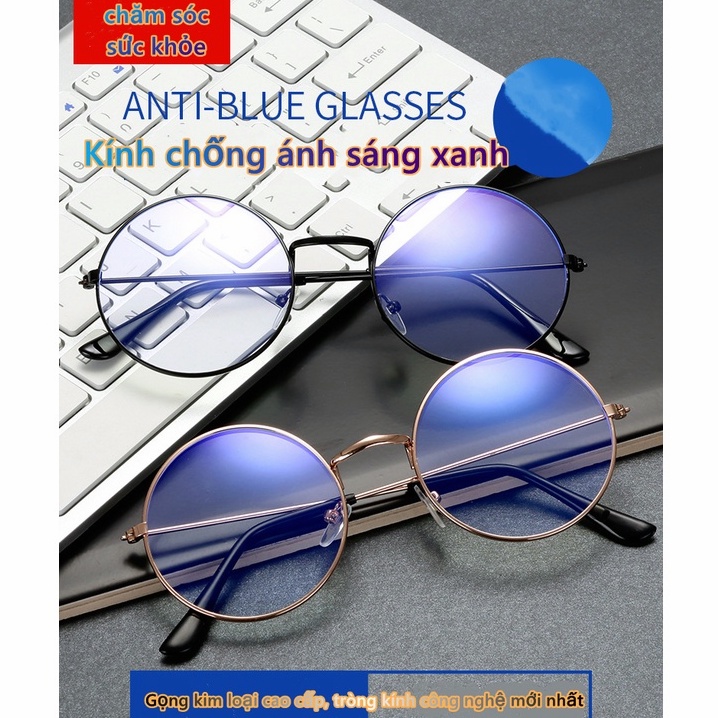 COD】kính mắt mèo gọng tròn kim loại-chống ánh sáng xanh và bức xạ-cổ điển thiết kế thời trang Hàn Quốc cho nam nữ
