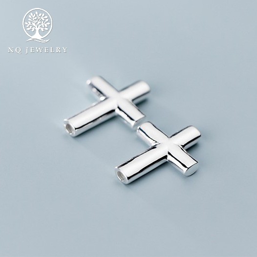 Charm bạc thánh giá xỏ ngang - NQ Jewelry