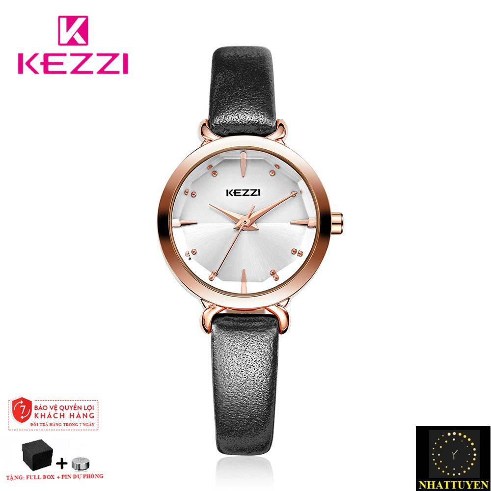[ xả kho ] ĐỒNG HỒ NỮ KEZZI 1651 DÂY DA CAO CẤP, MẶT TRÒN, THIẾT KẾ HIỆN ĐẠI