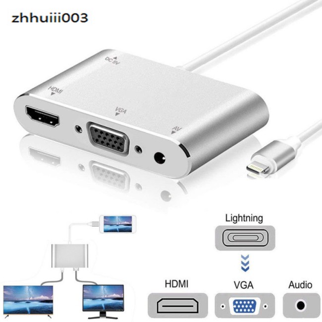 Giắc Chuyển Đổi Giắc Cắm HDMI VGA Cho iPhone X iPhone 8 7 7 Plus 6 6S iPad