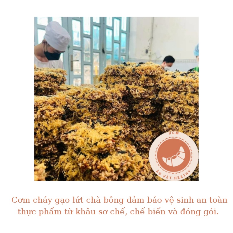 Cơm Cháy Gạo Lứt Chà Bông Và Rong Biển Đồ Ăn Vặt Healthy Dành Cho Người Ăn Kiêng Ít Cay Loại Bể 250gr