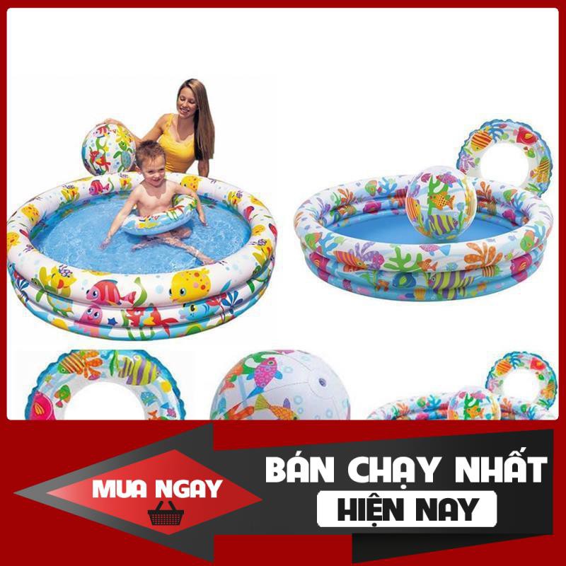 Bể bơi phao cho bé 3 tầng chính hãng - hồ bơi trẻ em - có đáy chống trơn trượt - nhà cửa và đời sống-( 3 chi tiết)