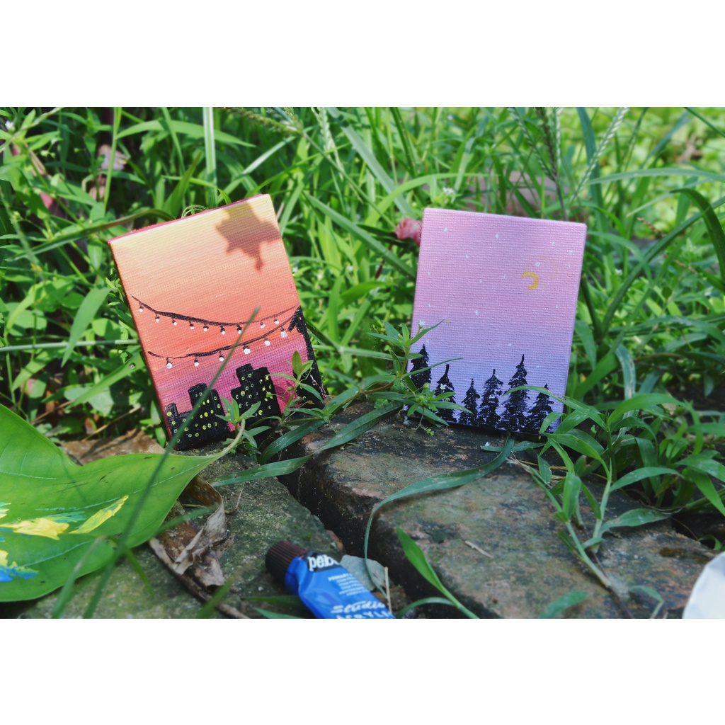 [SUMMER] Toan vẽ mini- Mini canvas (Mini display Easel with Canvas