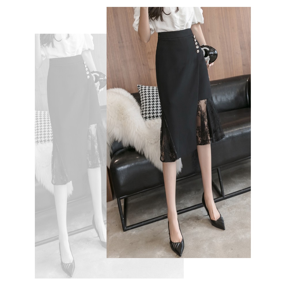 Chân Váy Xòe Phối Ren Phong Cách Hàn Quốc Dành Cho Nữ | BigBuy360 - bigbuy360.vn
