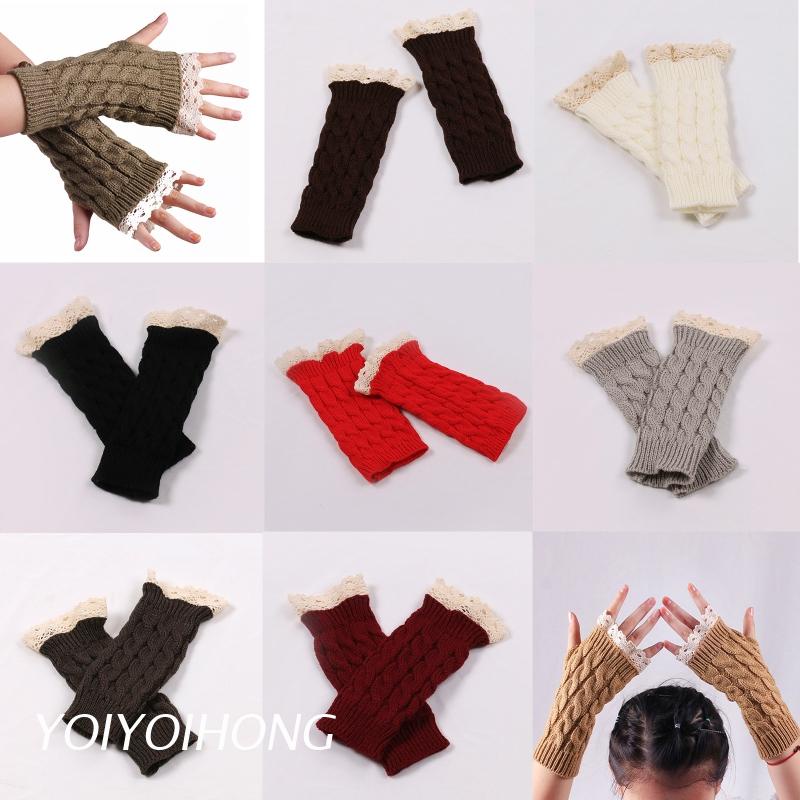 Găng Tay Hở Ngón Giữ Ấm Màu Sắc Đơn Giản Thời Trang Mùa Đông Cho Nữ