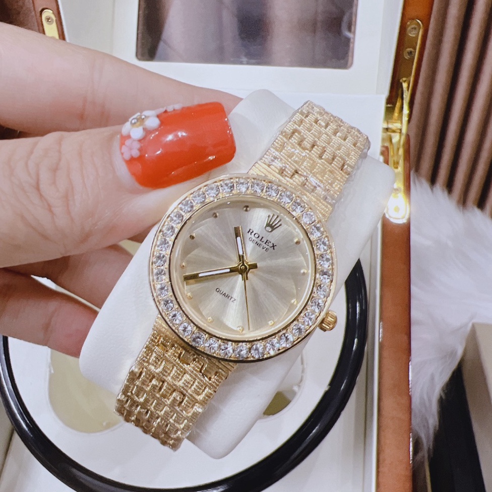 Đồng hồ nữ Rolex, dây thép không rỉ hàng full box, có thẻ bảo hành 12 tháng