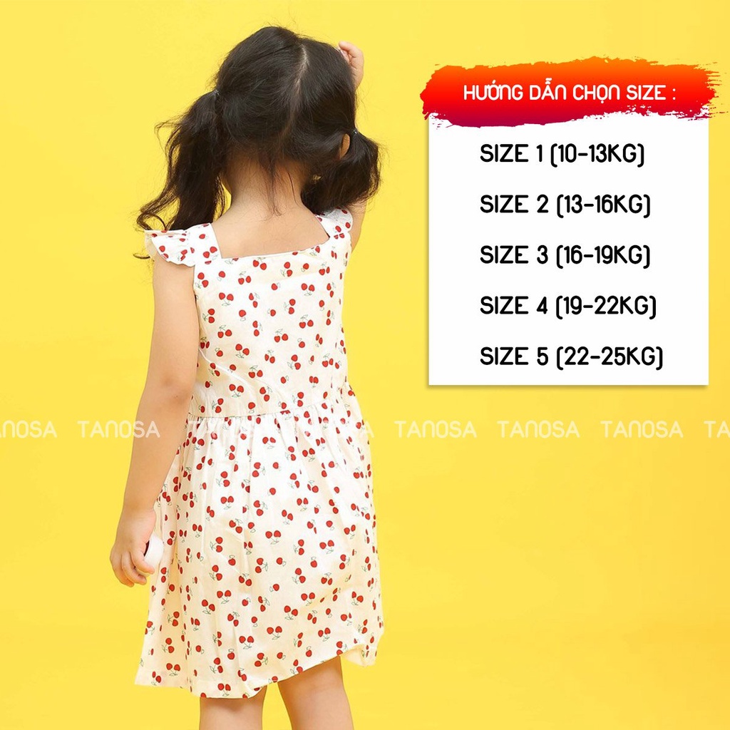 Váy xòe in hình cherry TANOSA xinh xắn thời trang cho bé gái từ 10-25kg