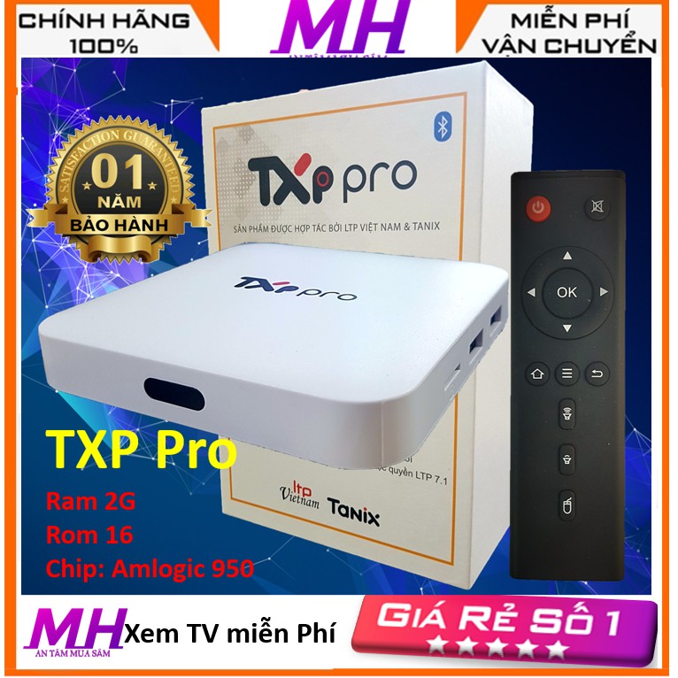 Android TV Box TXP PRO Giao Diện TV9 , Truyền Hình VTVcab One - Ram 2G, Room 16G, Androi 7 - Hàng Chín hãng