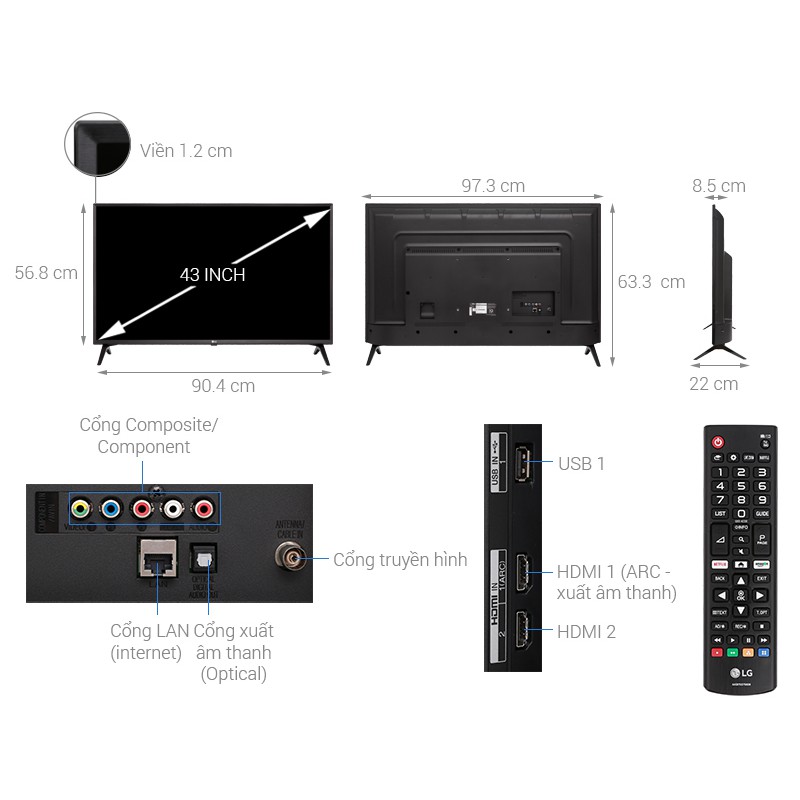  Smart Tivi LG 43 inch 43LK5400PTA (Hàng bỏ mẫu 100% chính hãng) | BigBuy360 - bigbuy360.vn
