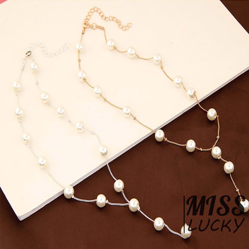 ❤Vòng cổ Và Đôi Khuyên Tai Ngọc Trai Thời Trang Cho Nữ