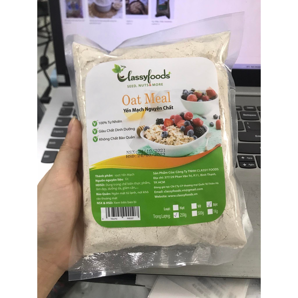 BỘT YẾN MẠCH NGUYÊN CHẤT CLASSYFOODS (250GRAM)