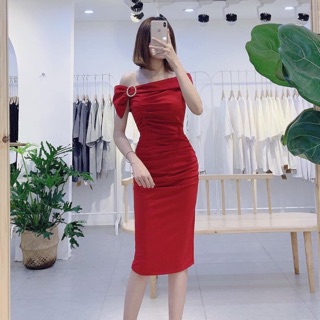 Đầm body trễ vai tag ngọc