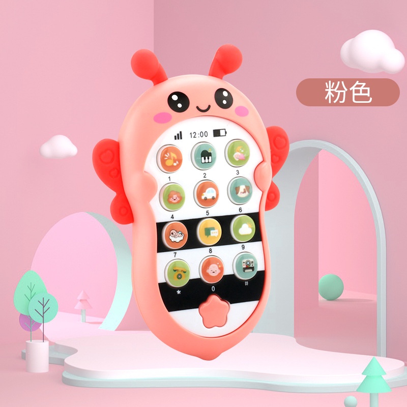 Điện thoại đồ chơi ZHAN QI TOYS kiểu dáng hoạt hình có nhạc và đèn giáo dục sớm cho bé