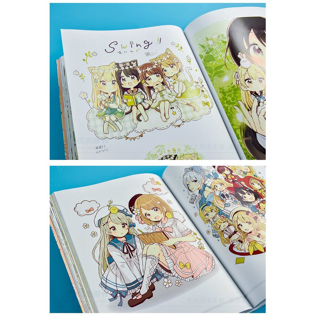 Artbook minh họa THIẾU NỮ FLUFFY PHONG CÁCH ANIME chibi xinh xắn