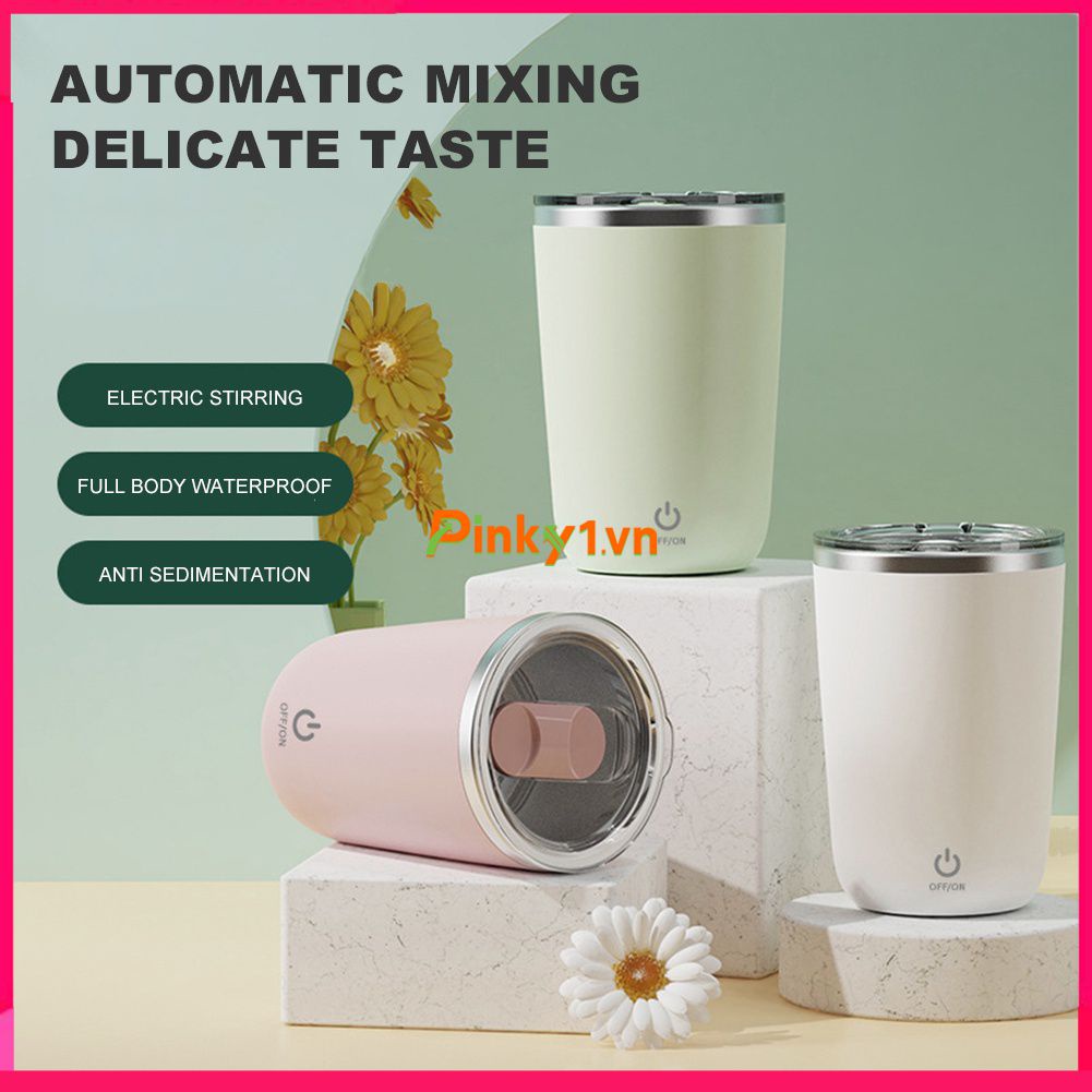 350Ml Từ Điện Xoay 304 Thép Không Gỉ Lười Sữa Cốc Tự Khuấy Sạc Tự Động Khuấy Cà Phê Cốc Pinky1.vn