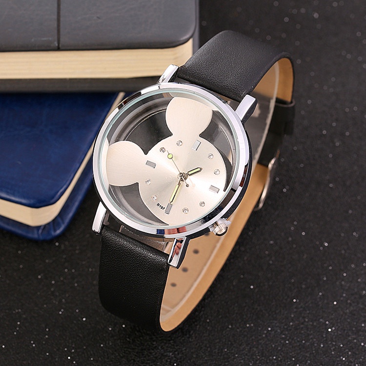 LWCC 147 Đồng hồ đeo tay mặt hình chuột hoạt hình đáng yêu dành cho trẻ em