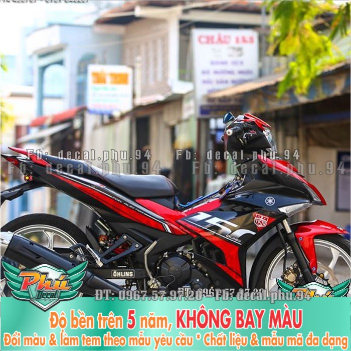 Tem rời EX 150 Đen đỏ Y15 ZR (P) -1