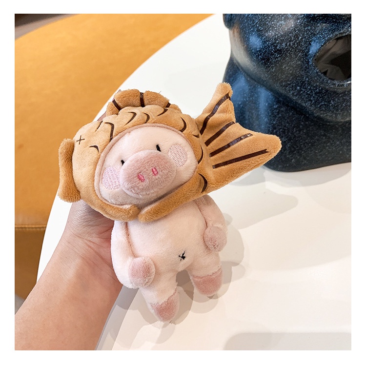 Móc Khóa Hình Chó Shiba Inu Taiyaki Nhồi Bông Dễ Thương