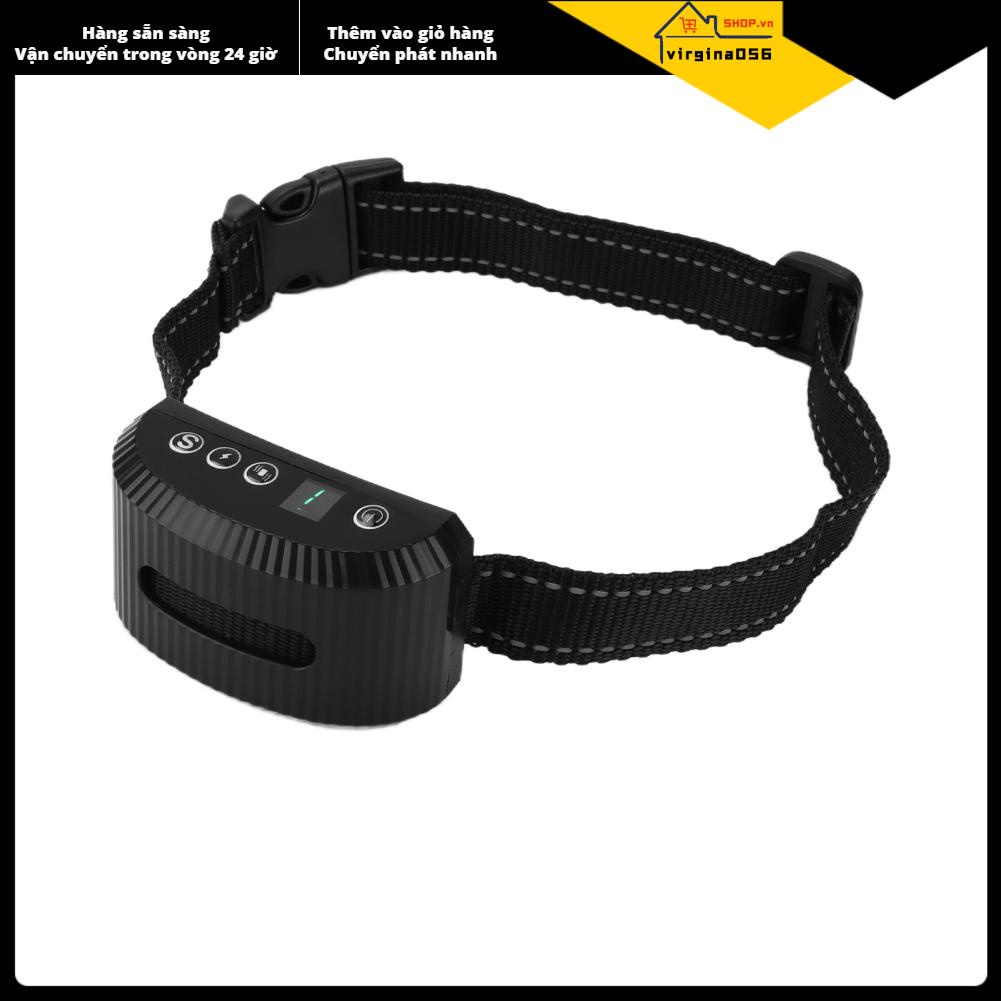 Virgina056 Vòng cổ huấn luyện chó cưng Thiết bị kiểm soát vỏ cây thông minh rung chống sủa cho
