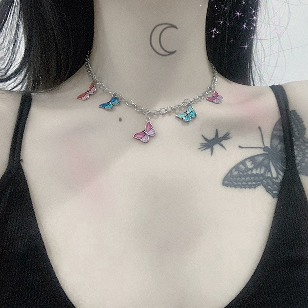 [Mã FASHIONCB231 hoàn tối đa 30K xu đơn 99K] Dây Chuyền Choker Mặt Bướm Đính Đá Nhiều Màu Thời Trang Cho Nữ | BigBuy360 - bigbuy360.vn