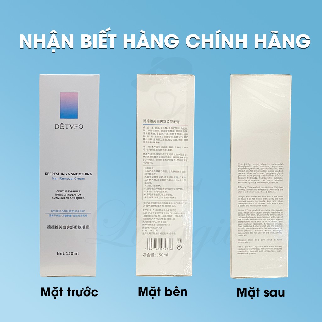 Kem tẩy lông dạng xịt DETFVO 150ml dịu nhẹ không đau rát, triệt lông an toàn cho mọi loại da