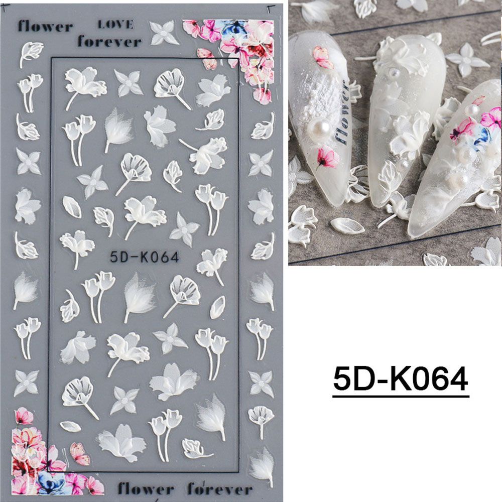 Miếng Dán Trang Trí Móng Tay Hình Hoa Và Bướm 5D Diy Thời Trang