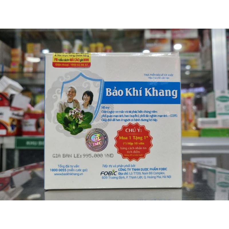 BẢO KHÍ KHANG ( Hộp 2 lọ × 60 viên)