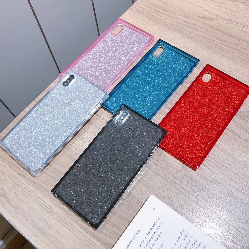 Ốp iphone kim tuyến vuông mềm dẻo huỳnh quang neon TPU 6/6s/6splus/7/7plus/8/8plus/x/xr/xs/11/12/pro/max/plus/promax