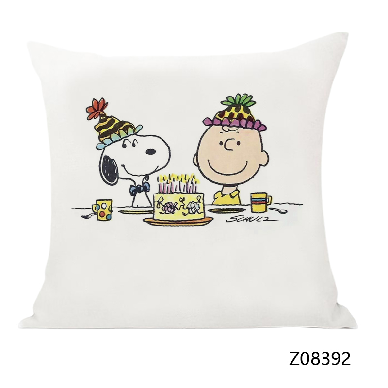 Vỏ Gối Vuông 45x45cm Họa Tiết Chú Chó Snoopy Dễ Thương