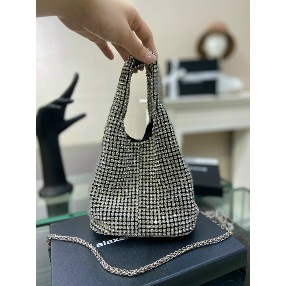 Túi ALEXWANG Đính Đá Lấp Lánh Khoác Tay Sang Chảnh Fullbox Túi Vải Hãng Dây Dài Đeo Chéo
