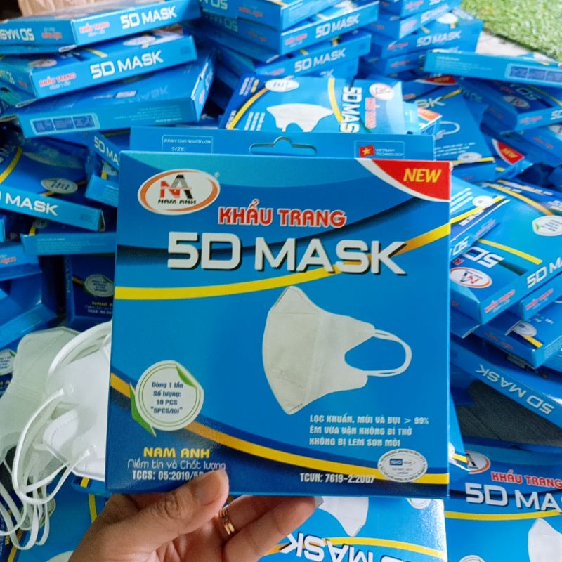 (10 cái ) Khẩu Trang 5D Nam Anh chính hãng