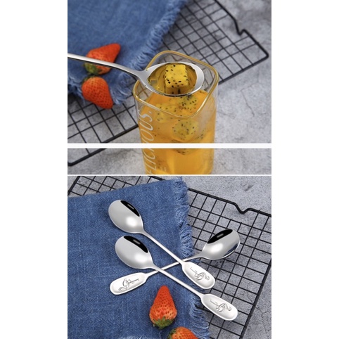 Thìa, Muỗng 304 cán logo hình con hạt dễ thương