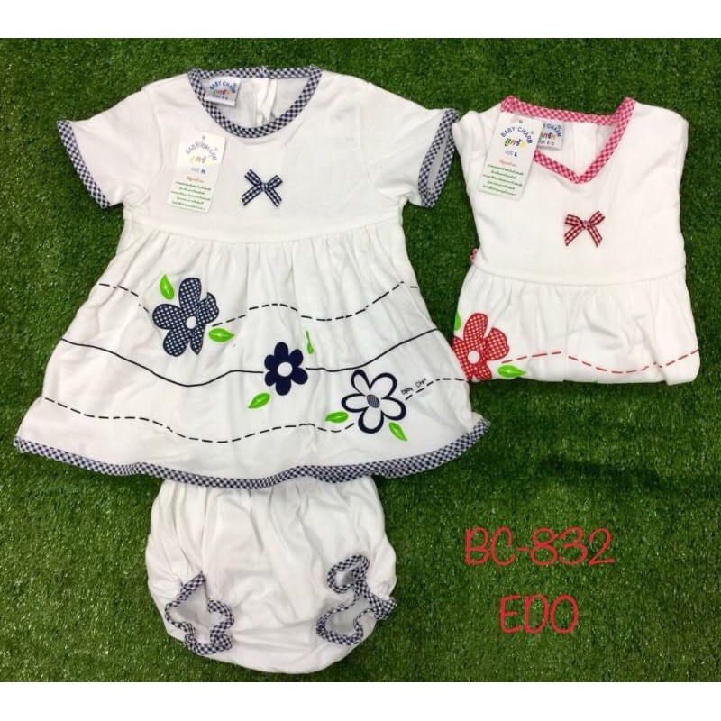 Áo đầm thun cotton cho bé từ 0 đến 12 tháng hàng Thailand BaBy Charm