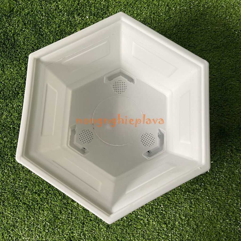 5 Chậu Lục Giác 32x12cm Trồng Cây, Hoa Kiểng (Combo 5 Chậu)