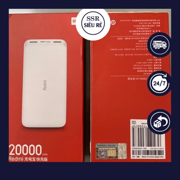 [Mã 44ELSALE2 giảm 7% đơn 300K] Pin dự phòng Xiaomi Redmi 20000mah hàng chính hãng (PD260350)