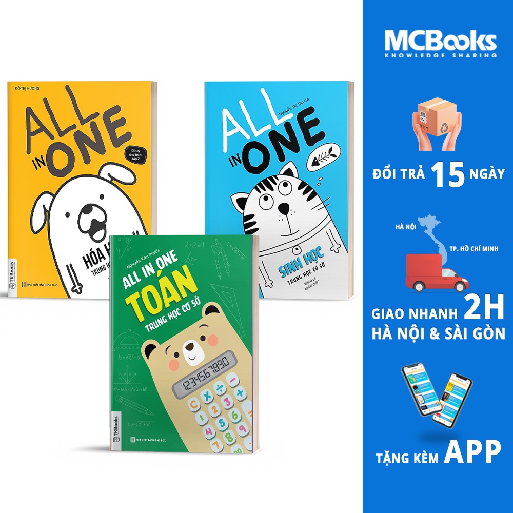 Sách - Combo All In One Cấp THCS Môn Toán - Hóa - Sinh