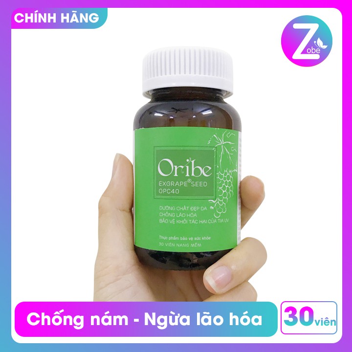 [Combo 3 Hộp] Viên uống Đẹp Da, Mờ Nám, Chống Lão Hóa Oribe - Chiết xuất Hạt Nho Pháp, Collagen nhập khẩu Ý (hộp 30)