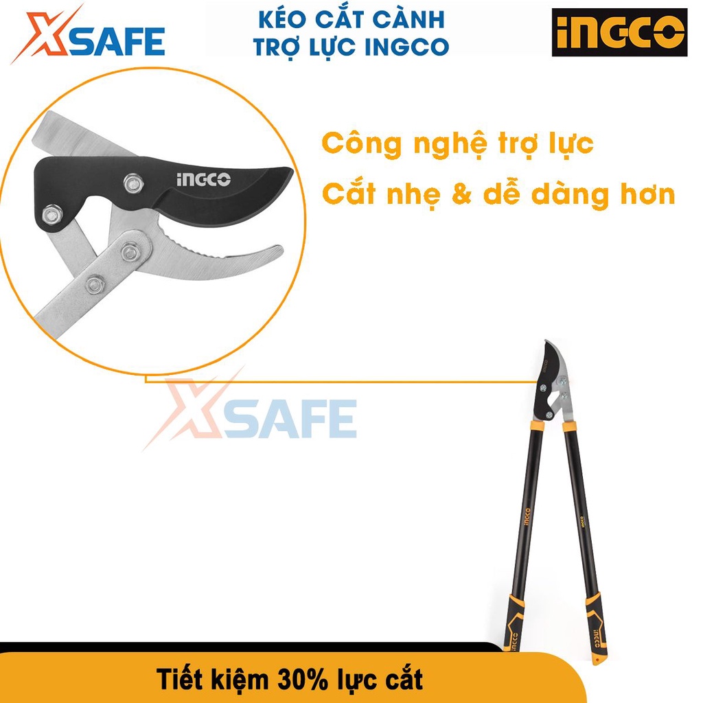 Kéo cắt cành cộng lực INGCO HLT7401 760mm, thép carbon xử lý nhiệt, sơn chống gỉ, kìm cắt cành [XSAFE][CHÍNH HÃNG]