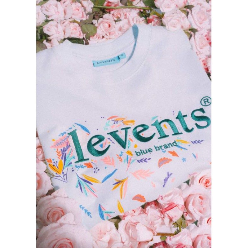 Áo thun LEVENTS FLORAL - White/Blue/Black