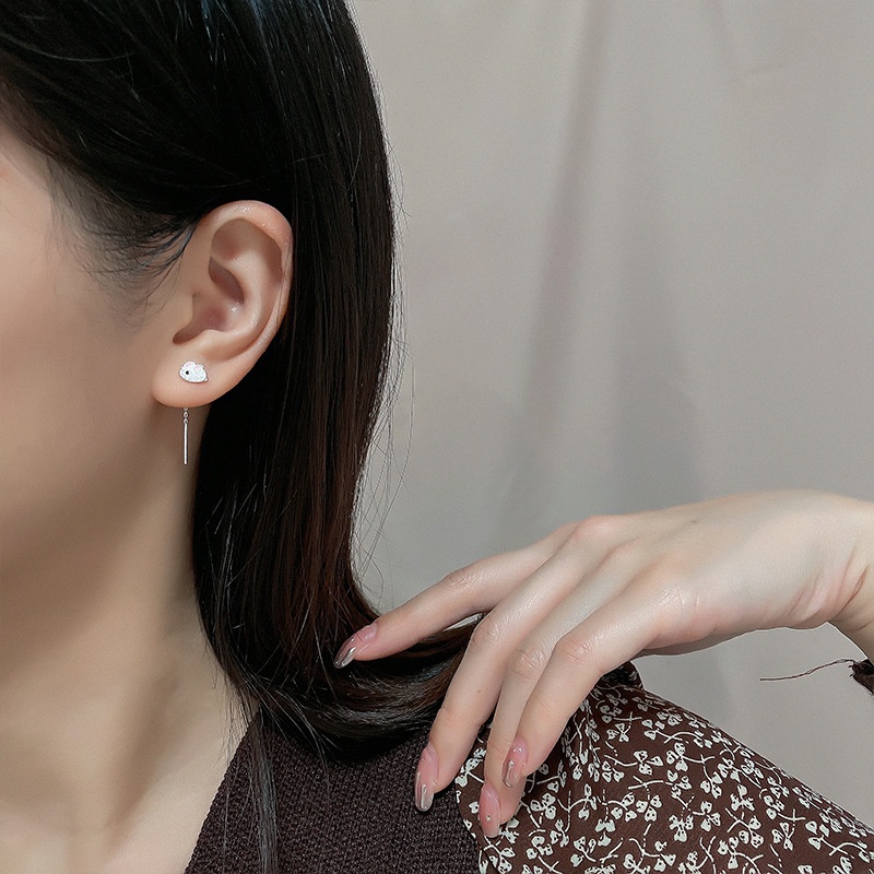 (0675) Khuyên Tai Nụ Thỏ Dễ Thương Dây Rủ Hàn Quốc