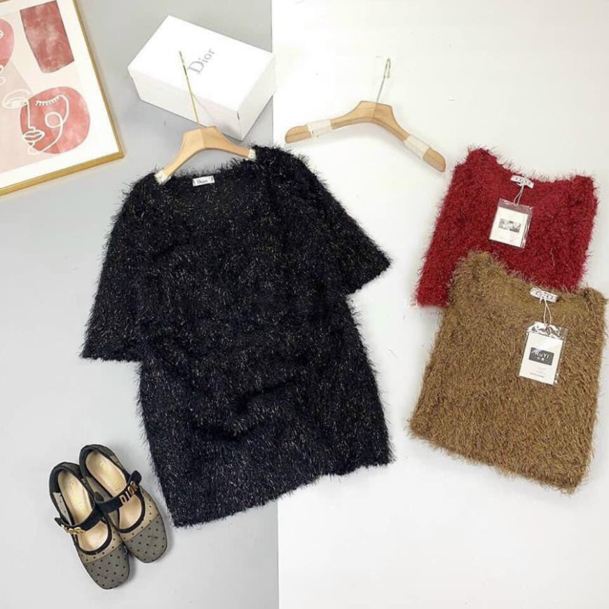 [Mã WARUN27 giảm 12k đơn 99k] Váy Lông Nữ Cổ Tròn TEMA - Váy Nữ Tay Dài Lông Tua Rua Kèm Belt Siêu | BigBuy360 - bigbuy360.vn