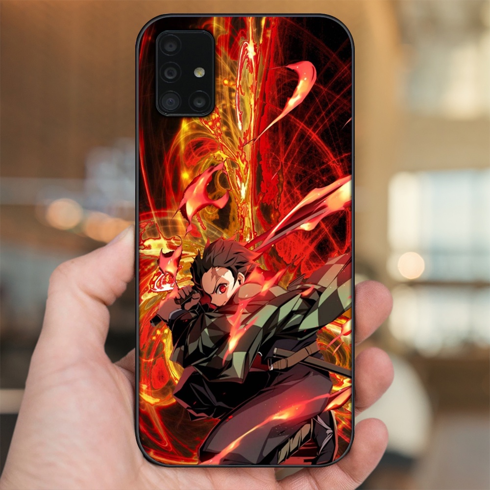 Ốp lưng Samsung A51, A71 viền đen in hình Tanjiro Kimetsu No Yaiba