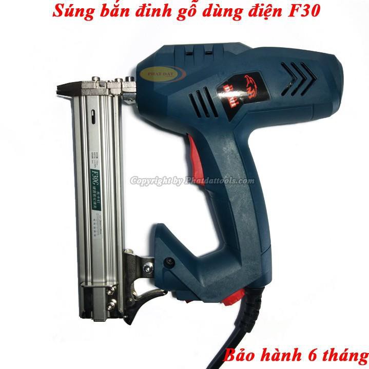 Máy Bắn Đinh Gỗ F30 Chạy Điện 220V, Tặng Hộp 5000 Đinh - Bảo Hành 6 Tháng