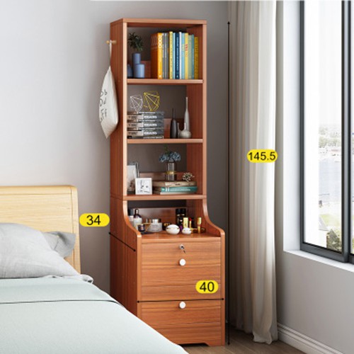 Tủ đầu giường kèm giá sách - Táp đầu giường có ngăn kéo khóa | BigBuy360 - bigbuy360.vn