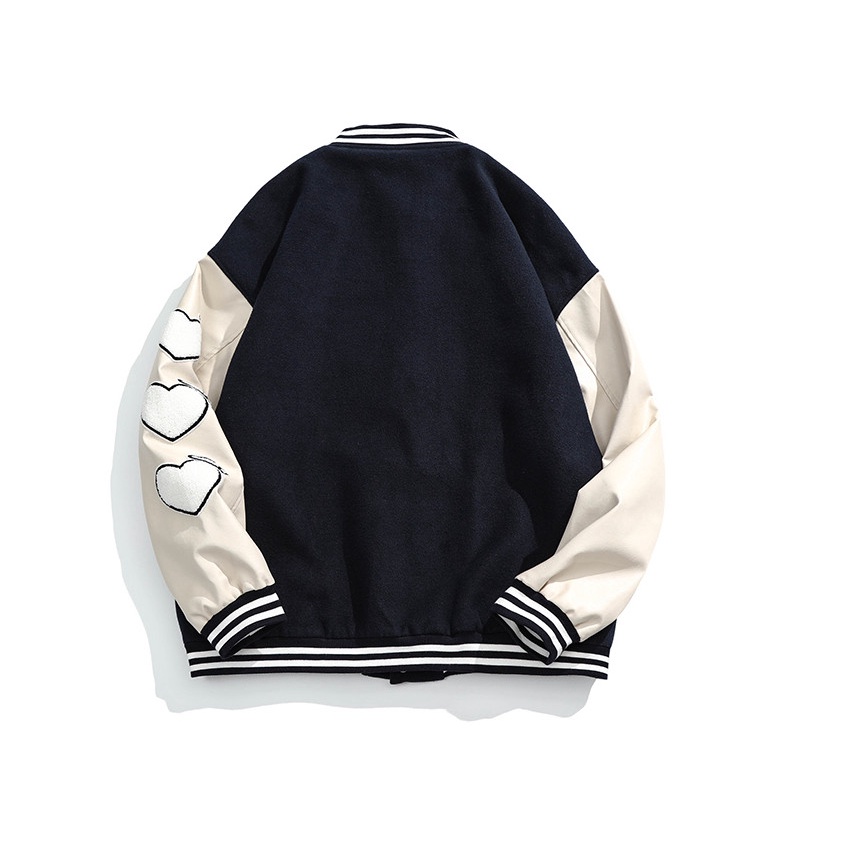 Áo khoác bomber họa tiết chữ A Varsity Jacket vải nỉ, áo bomber bóng chày nam nữ unisex form rộng