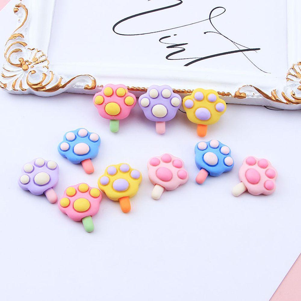 OCEANMAP Phụ Kiện Trang Trí Móng Tay / Điện Thoại Hình Móng Vuốt Mèo Màu Kẹo Dễ Thương