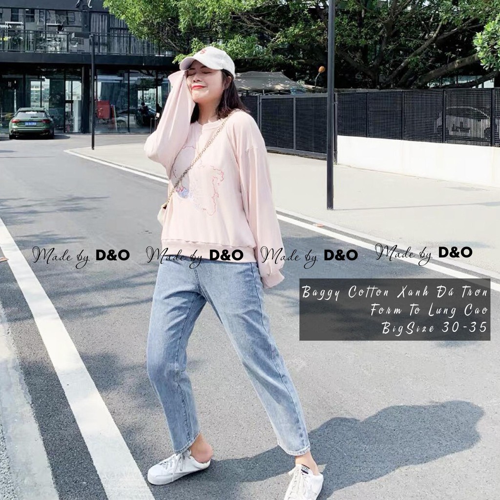 Quần Jeans Baggy QJ001 BIGSIZE Rách 1 Đùi Đậm / Nhạt  - Lưng Cao - Siêu tôn dáng - Không Giãn [TIEMDOJEAN]