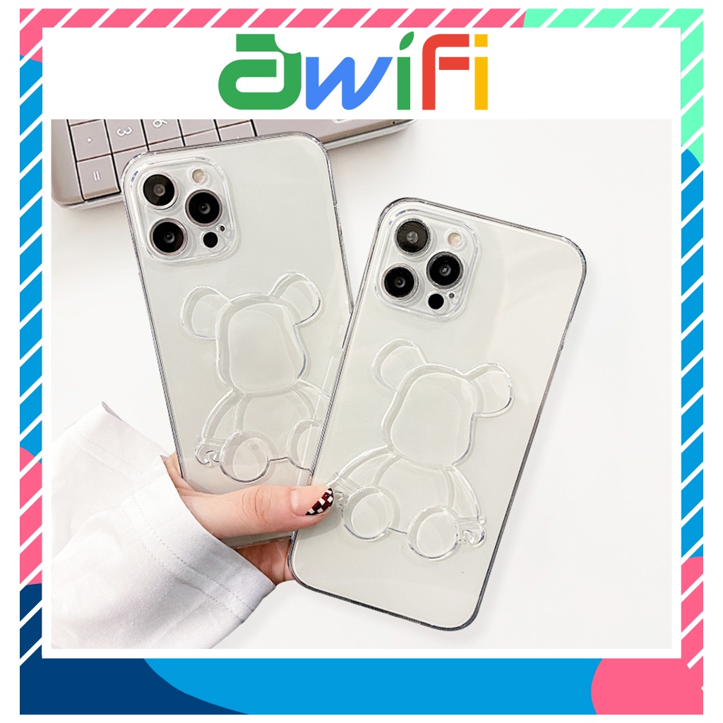 Ốp Lưng Iphone Trong Hình Nổi Gấu Bea.r.b.rick 6/6Splus/7/7Plus/8/8Plus/X/Xs/11/12/13/Pro/Max/Plus/Promax - Awifi A5 - 12