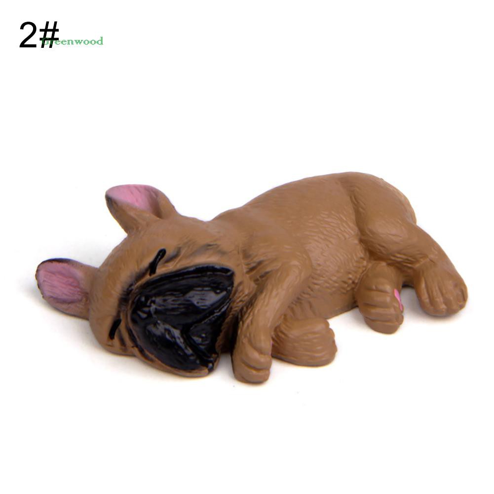 Mô hình chó bull nằm ngủ cỡ 2inch bằng nhựa PVC đáng yêu