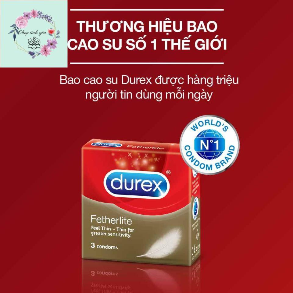 Bao Cao Su Durex Fetherlite 12bao + Tặng 1 Hộp Bao Cao Su Fetherlite 3 bao  Siêu mỏng